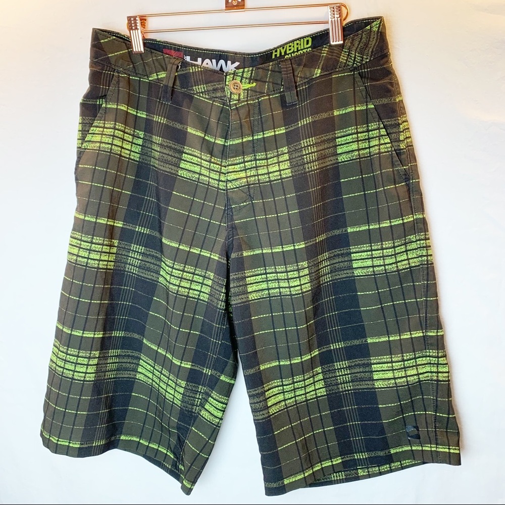 Tony Hawk Hybrid Board Shorts Plaid size 34